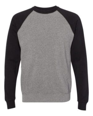 NICKEL HEATHER/ BLACK Independent trading co PRM30SBC unisex special blend raglan sweatshirt