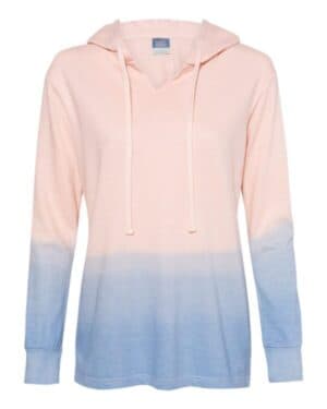 W20185 women's french terry ombr hooded sweatshirt