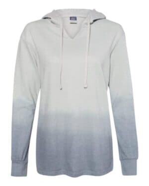 GREYSCALE W20185 women's french terry ombr hooded sweatshirt