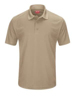 KHAKI SK96 short sleeve performance knit pocketless core polo