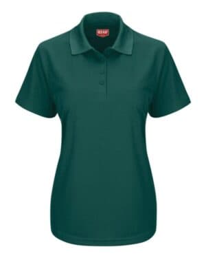 HUNTER GREEN SK97 women's short sleeve performance knit pocketless core polo