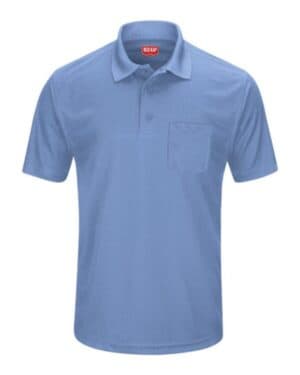 MEDIUM BLUE Red kap SK98 short sleeve performance knit pocket polo
