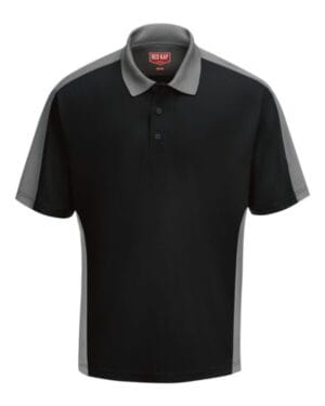 BLACK/ CHARCOAL Red kap SK54 short sleeve performance knit two tone polo