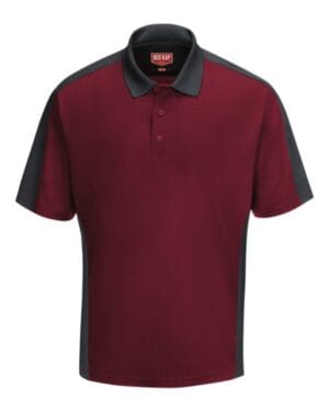 BURGUNDY/ CHARCOAL Red kap SK54 short sleeve performance knit two tone polo