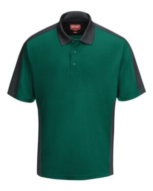 HUNTER GREEN/ CHARCOAL Red kap SK54 short sleeve performance knit two tone polo