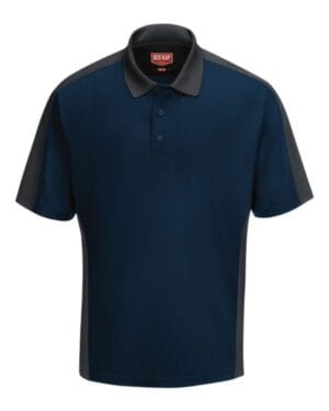NAVY/ CHARCOAL Red kap SK54 short sleeve performance knit two tone polo