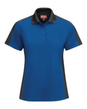 ROYAL BLUE/ CHARCOAL SK53 women's short sleeve performance knit two-tone polo