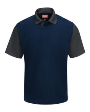 SK56 short sleeve performance knit color-block polo