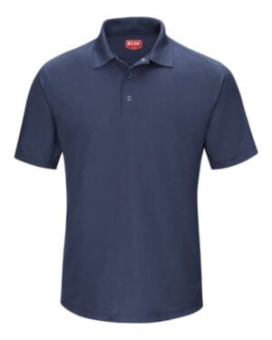 NAVY SK74 short sleeve performance knit gripper-front polo
