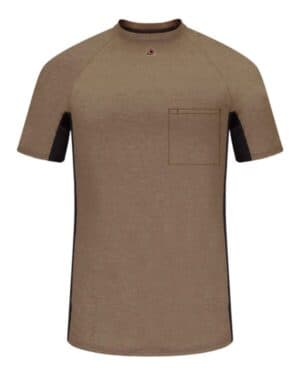 KHAKI MPS4 short sleeve fr two-tone base layer with concealed chest pocket-excel fr