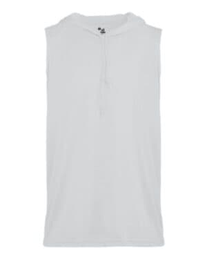 WHITE Badger 2108 youth b-core sleeveless hooded t-shirt