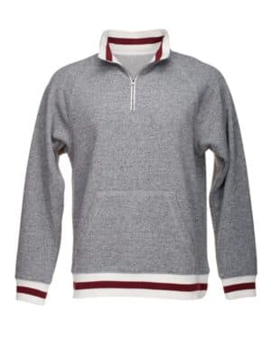 J america 8703 peppered fleece quarter-zip sweatshirt