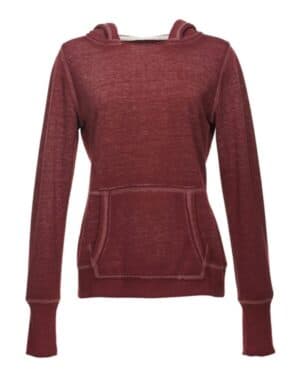 TWISTED BORDEAUX J america 8912 women's zen fleece hooded sweatshirt