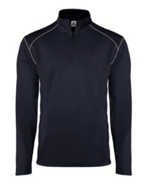 NAVY Badger 4438 money mesh quarter-zip pullover