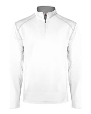WHITE Badger 4438 money mesh quarter-zip pullover