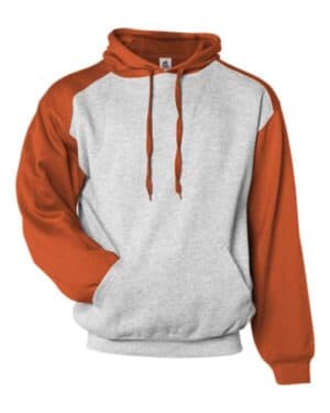 OXFORD/ BURNT ORANGE Badger 1249 sport athletic fleece hooded sweatshirt