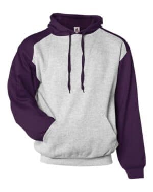OXFORD/ PURPLE Badger 1249 sport athletic fleece hooded sweatshirt