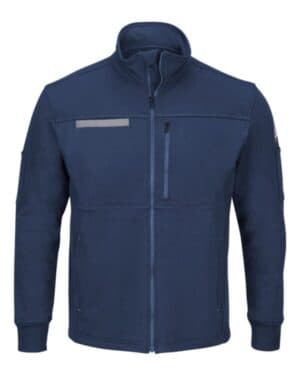 NAVY SEZ2 zip front fleece jacket-cotton /spandex blend