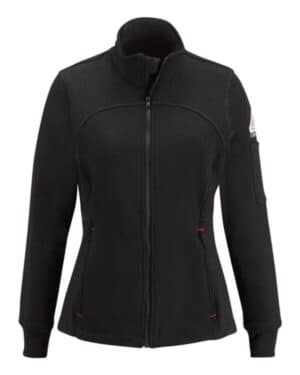 SEZ3 women's zip front fleece jacket-cotton/spandex blend