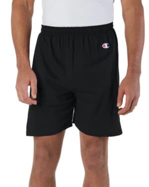 BLACK Champion 8187 adult cotton gym short