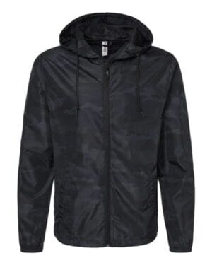 BLACK CAMO EXP54LWZ unisex lightweight windbreaker full-zip jacket