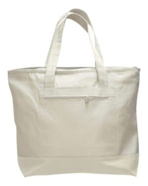 NATURAL/ NATURAL Q-tees Q1300 19l zippered tote