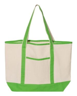NATURAL/ LIME Q-tees Q1500 346l large canvas deluxe tote