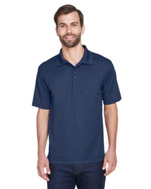 NAVY Ultraclub 8210T men's tall cool & dry mesh piqu polo