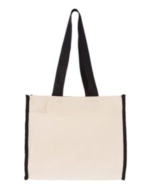 NATURAL/ BLACK Q-tees Q1100 14l tote with contrast-color handles
