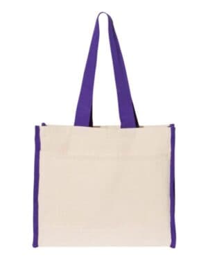 Q-tees Q1100 14l tote with contrast-color handles