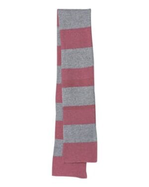 HEATHER CARDINAL/ HEATHER GREY Sportsman SP02 rugby-striped knit scarf