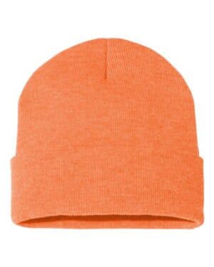 HEATHER ORANGE Sportsman SP12 12 solid cuffed beanie