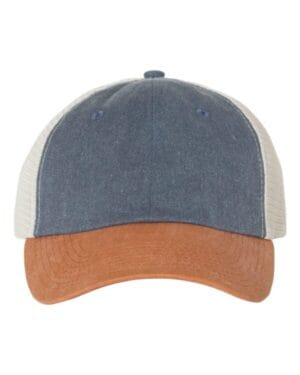 NAVY/ TEXAS/ STONE Sportsman SP510 pigment-dyed trucker cap