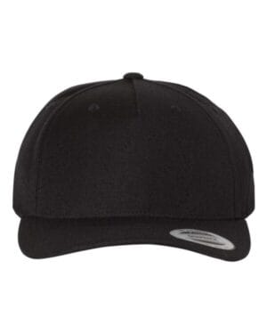 BLACK 5789M premium five-panel curved visor snapback cap