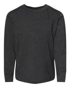 DARK GREY HEATHER Bella canvas 3501T toddler jersey long sleeve tee