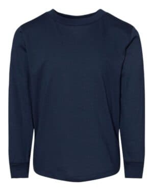 NAVY Bella canvas 3501T toddler jersey long sleeve tee