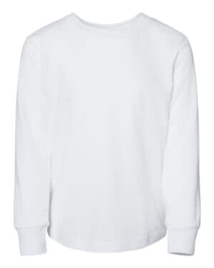 WHITE Bella canvas 3501T toddler jersey long sleeve tee