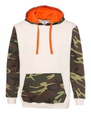 NATURAL/ GREEN WOODLAND/ ORANGE Code five 3967 fashion camo hooded sweatshirt