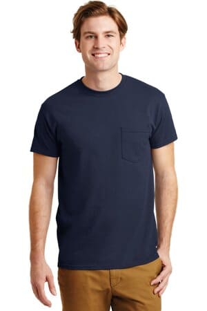 NAVY 8300 gildan-dryblend 50 cotton/50 poly pocket t-shirt