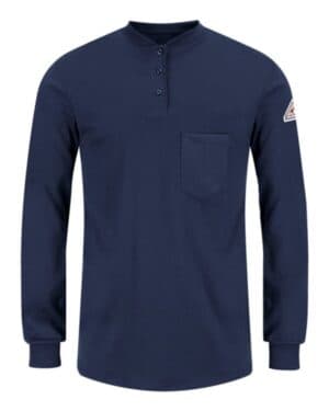 Bulwark SEL3 women's long sleeve tagless henley shirt