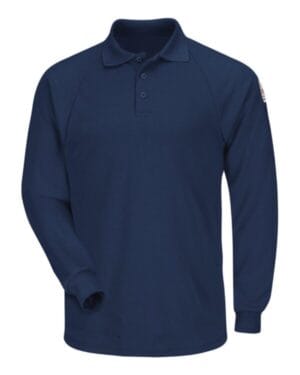 NAVY Bulwark SMP2 classic long sleeve polo-cooltouch2