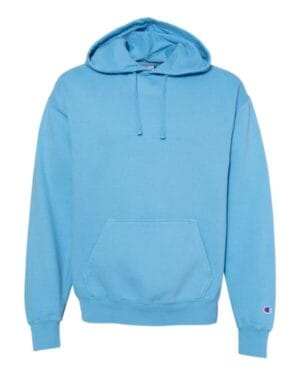 DELICATE BLUE Champion CD450 garment dyed hooded sweatshirt
