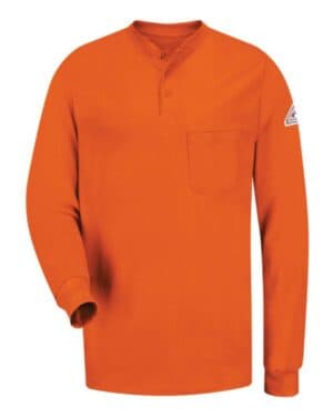 ORANGE SEL2T long sleeve tagless henley shirt-tall sizes