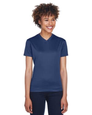 NAVY Ultraclub 8400L ladies' cool & dry sport v-neck t-shirt