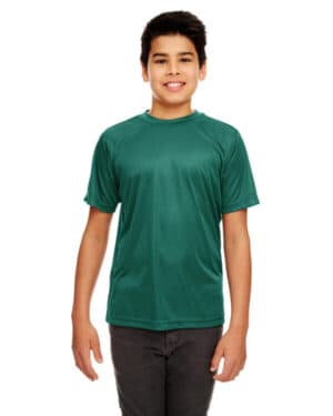 FOREST GREEN 8420Y youth cool & dry sport performance interlockt-shirt