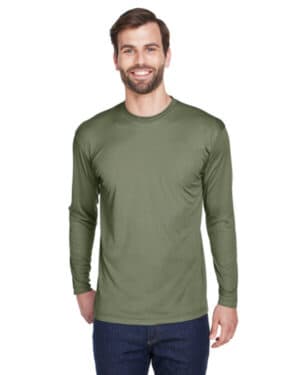 MILITARY GREEN 8422 adult cool & dry sport long-sleeve performance interlock t-shirt