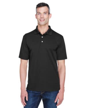 BLACK 8445 men's cool & dry stain-release performance polo