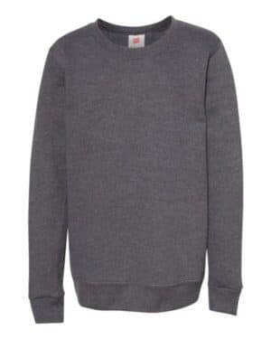 CHARCOAL HEATHER Hanes P360 ecosmart youth crewneck sweatshirt