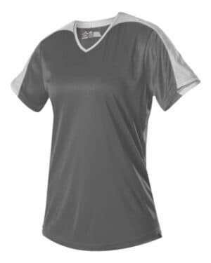 CHARCOAL/ WHITE Alleson athletic 558VW women's v-neck fastpitch jersey