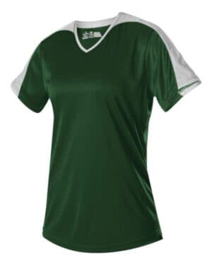 FOREST/ WHITE Alleson athletic 558VW women's v-neck fastpitch jersey